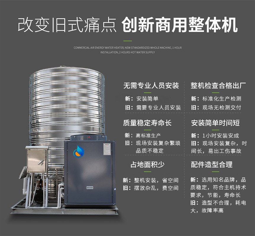 3匹+3吨水空气能热水器一体机